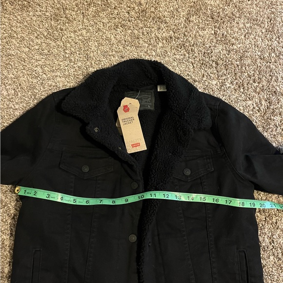 NWT Levi’s Sherpa Original Trucker Jean Jacket Black L - Picture 10 of 10